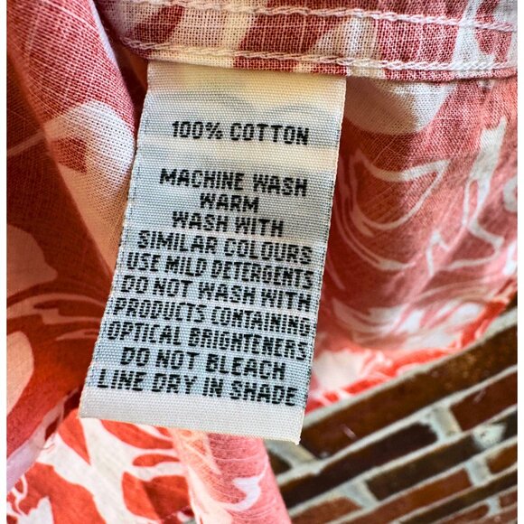 Rodd & Gunn Floral Cotton Shirt L Orange White - Picture 4 of 9